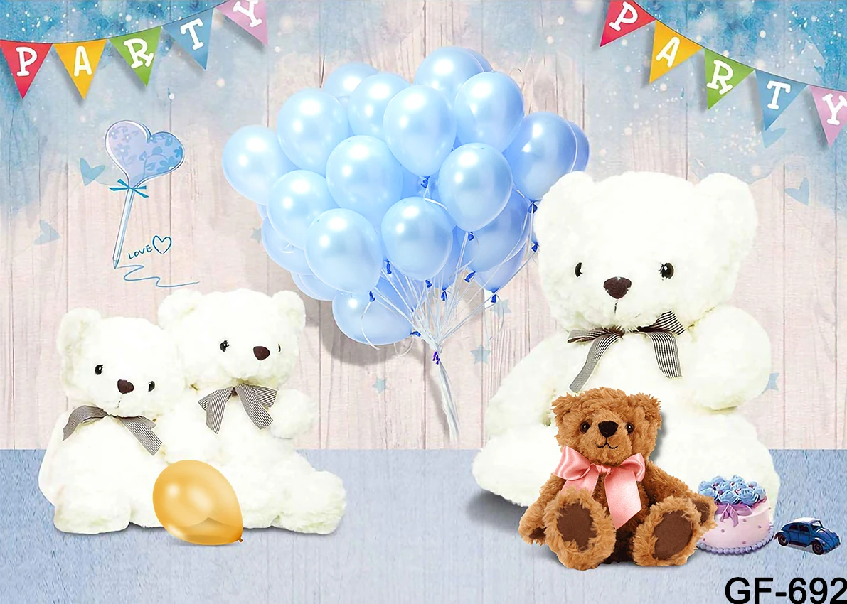 Teddy Bear Dolls Backdrop Children Happy Warm Cuddle Brown Bear Dolls Plush Toys Friends Party Baby Shower Newborn Props Party