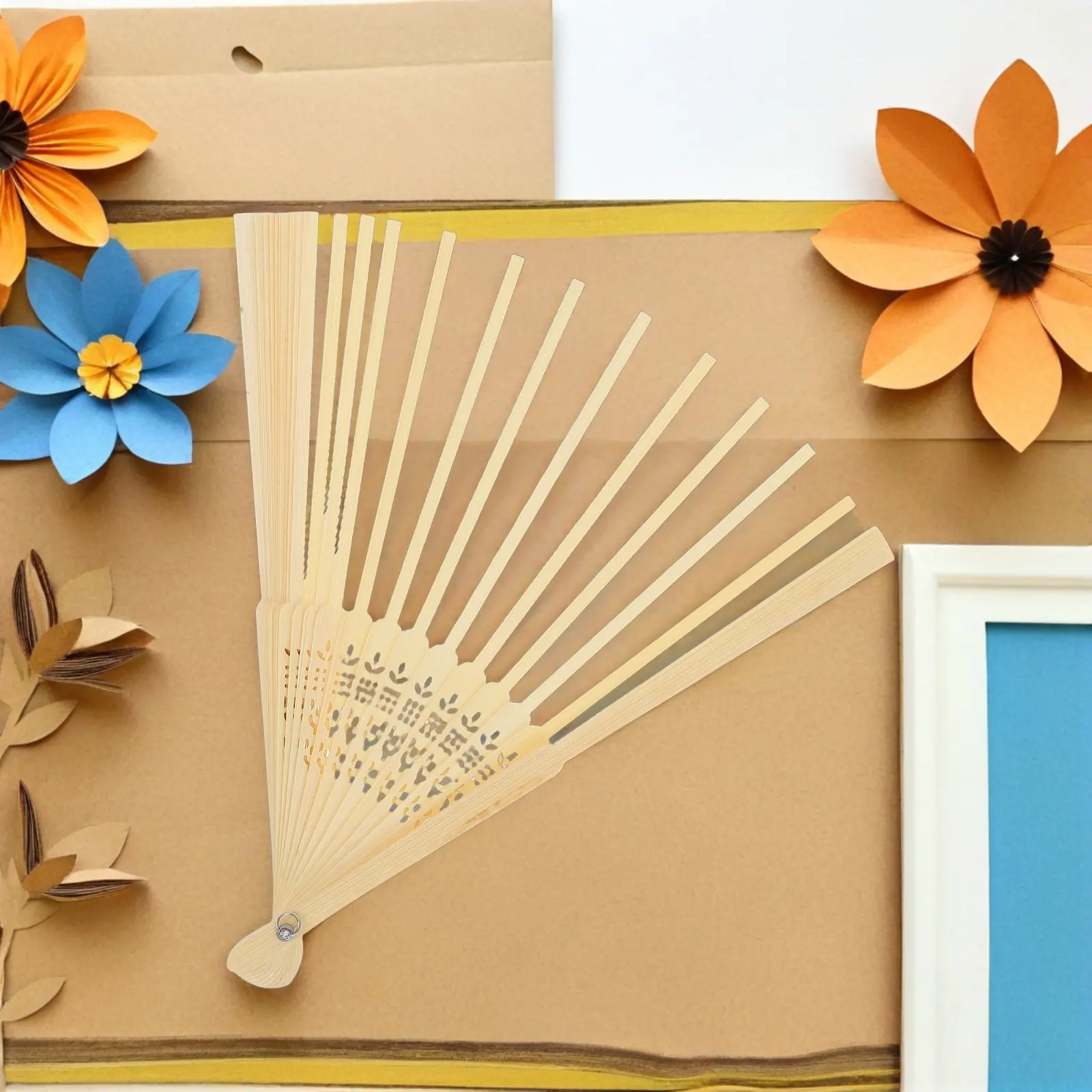 Japanese Hand Fan Frame Set 4pcs Bamboo Folding Fan DIY Craft Kit for Home Decor Weddings Handheld Fan Making