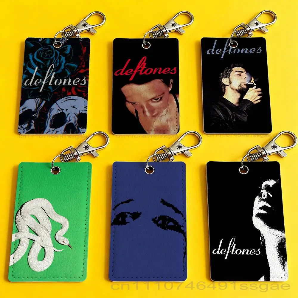 

Musical D-Deftones Card Holder Men And Womenn Universal Antirust Keychain Learther Access Drop Key Tag Ring