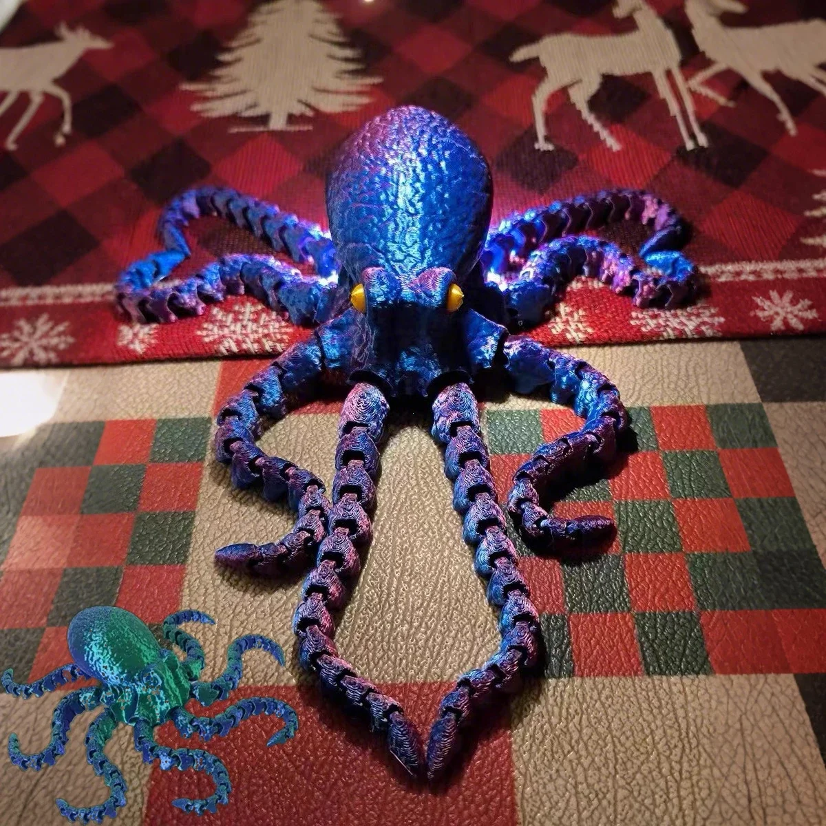 Pulpo impreso en 3D, articulaciones flexibles móviles, juguetes antiestrés, adorno de escritorio para el hogar y la Oficina, decoración de animales en el océano, regalos, adornos de juguetes para niños