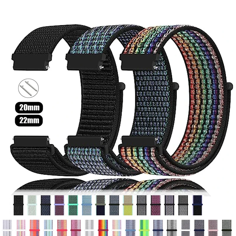 Loop Band For Amazfit GTS 4/3/2/2e Mini/GTR 4/3/Pro/GTR2/47mm/stratos Nylon 20mm/22mm Watch Bracelet Amazfit bip-U-S-lite strap