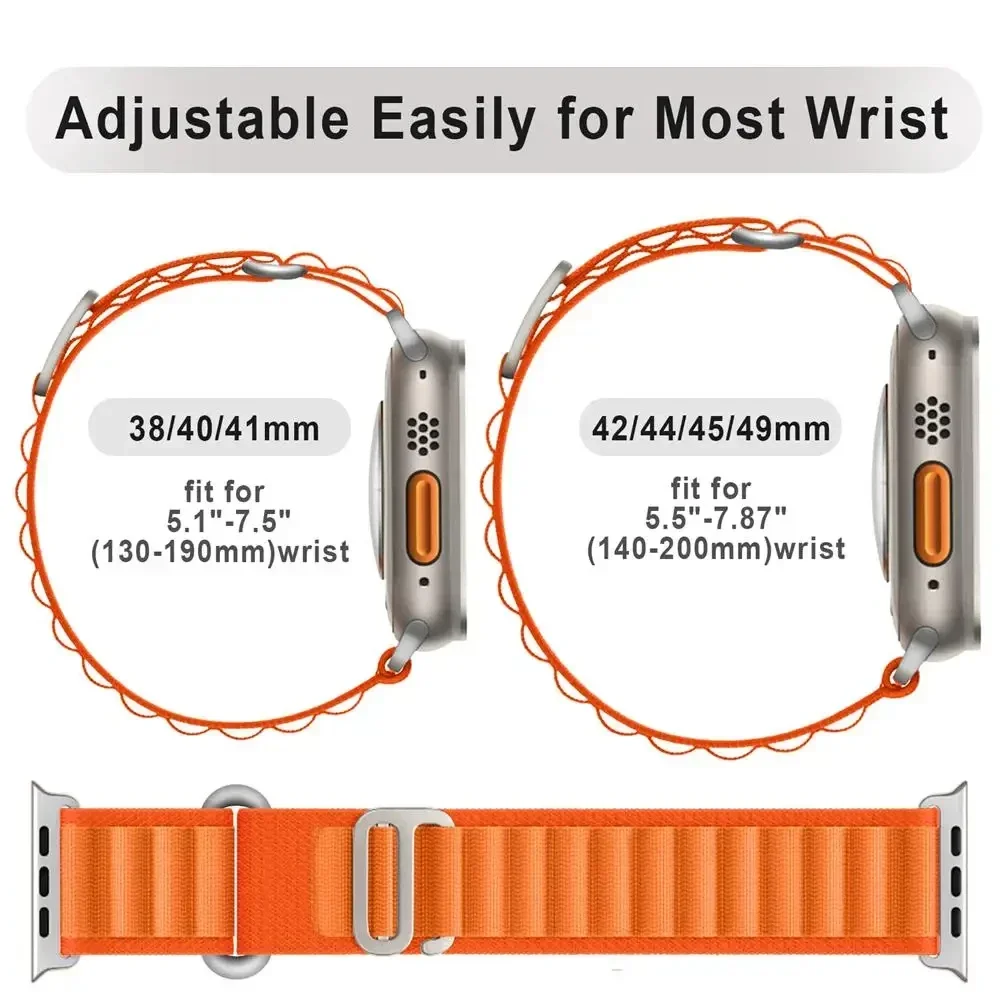 애플 워치용 알파인 루프 스트랩, 울트라 2 밴드, 46mm, 40mm, 45mm, 41mm, 38mm, 42mm, 49mm 팔찌, iWatch 시리즈 10, 9, 8, 7, 6, 5, 4 se 밴드
