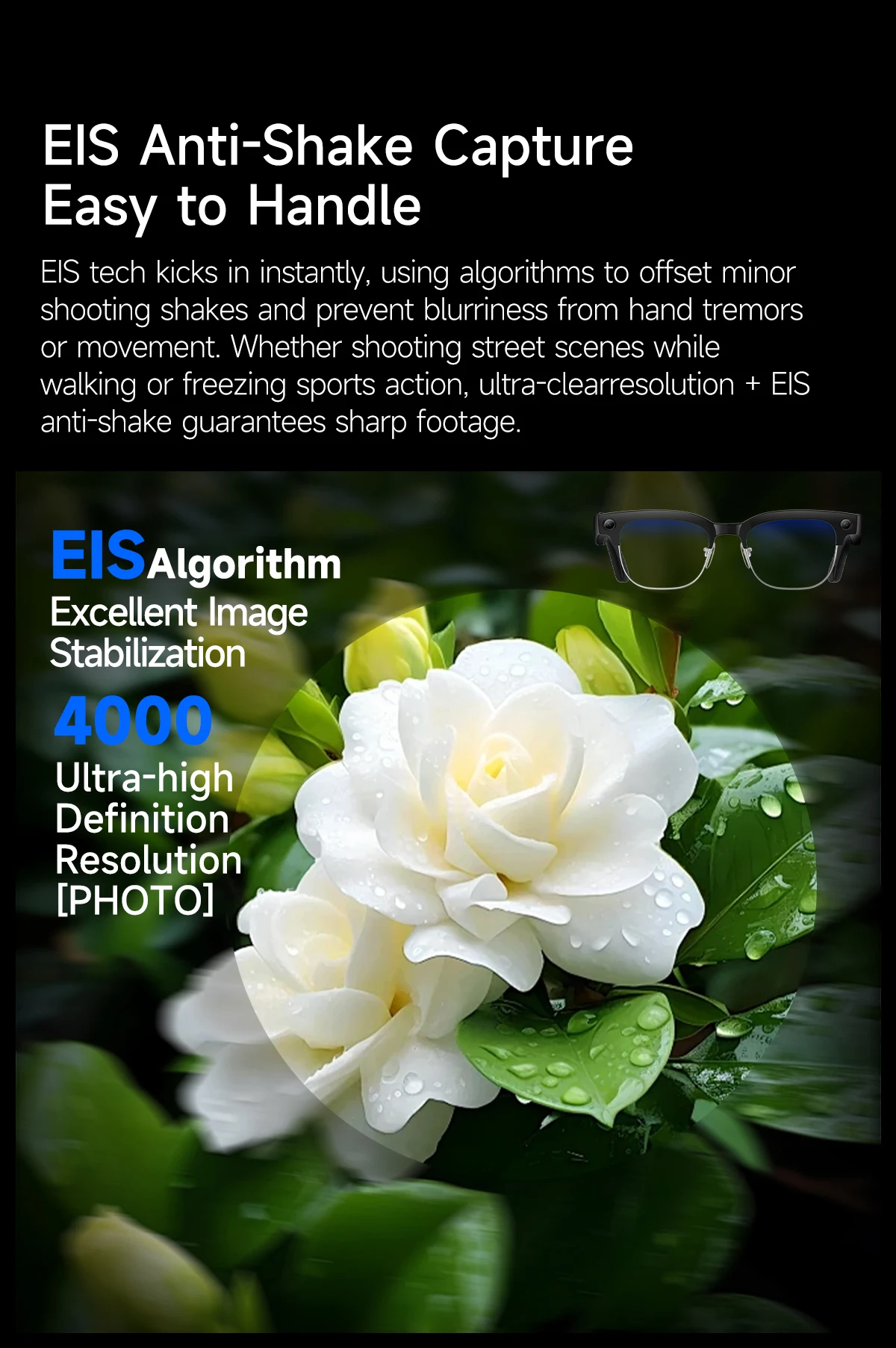 2026 Neue KI-Smart-Brille mit 120+ Sprachübersetzung, 800W Pixel Kamera, Video-Musikplayer, Anruffunktion, Business 8K Farbwechsel-Brille für Herren – Detail 7