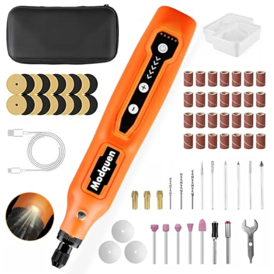 

Мини-беспроводной вращающийся набор инструментов 4 В с 5-скоростным управлением, светодиодная лампа с зарядкой через USB для точной шлифовки, гравировки, сверления, полировки