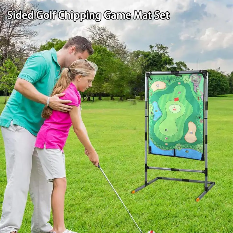 Chip And Stick Golf Game Dual Side Golf Battle Mat 2 In 1 Golf Practice Mat And Dart Mat Combo Hitting Mat Golf Training Mat