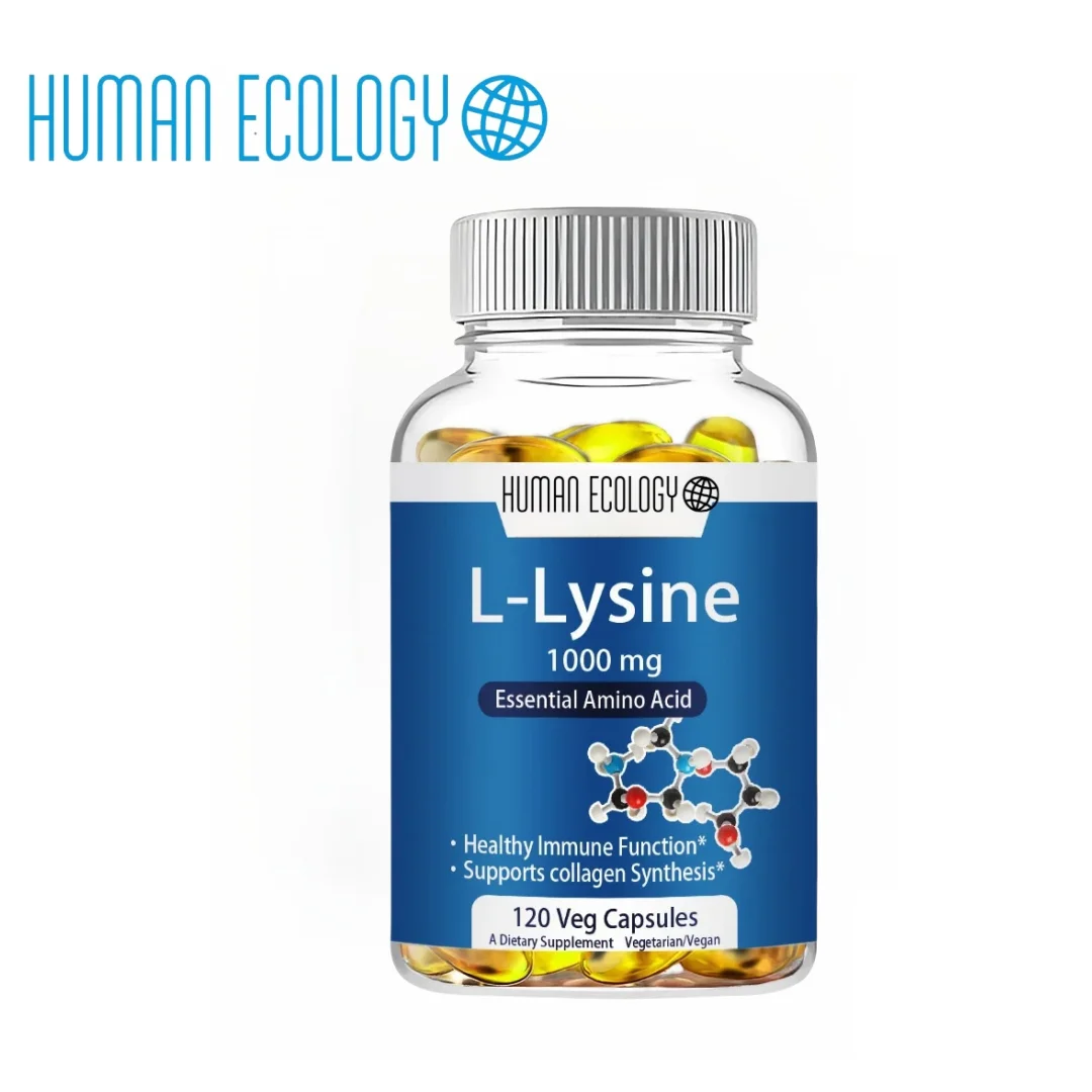 Human Ecology Llysine 1000mg 120 Tablets Enhanced Absorption Collagen Support Skin Lip Integrity