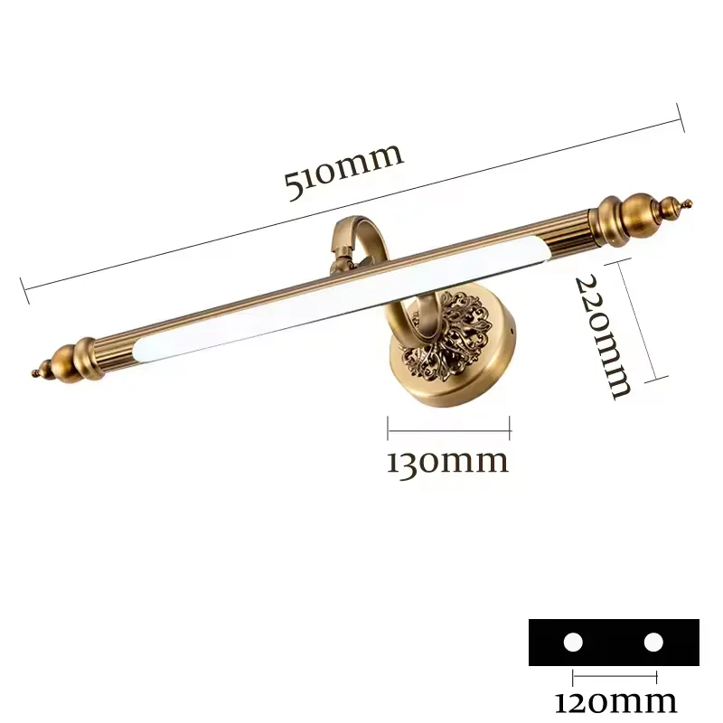 Светодиодная зеркальная лампа коричневая бронза Водонепроницаемая гостиничная витрина фреска современная настенная лампа для кабинета в ванной комнате Линейная лампа для макияжа