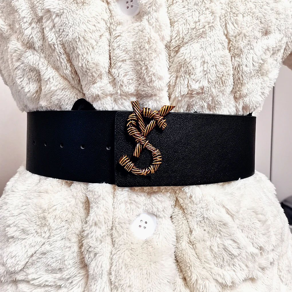 French Luxury Women's Belts - Extra-wide Belt 7CM for Slimming Waist Pants for Women, Personalized and Versatile Skirt Ties