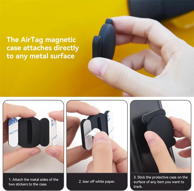 Strong Magnetic Hidden Silicone Holder Case for Apple Airtag Air Tag Car Bike Motorcycle GPS Tracker Anti-lost Protective Cover