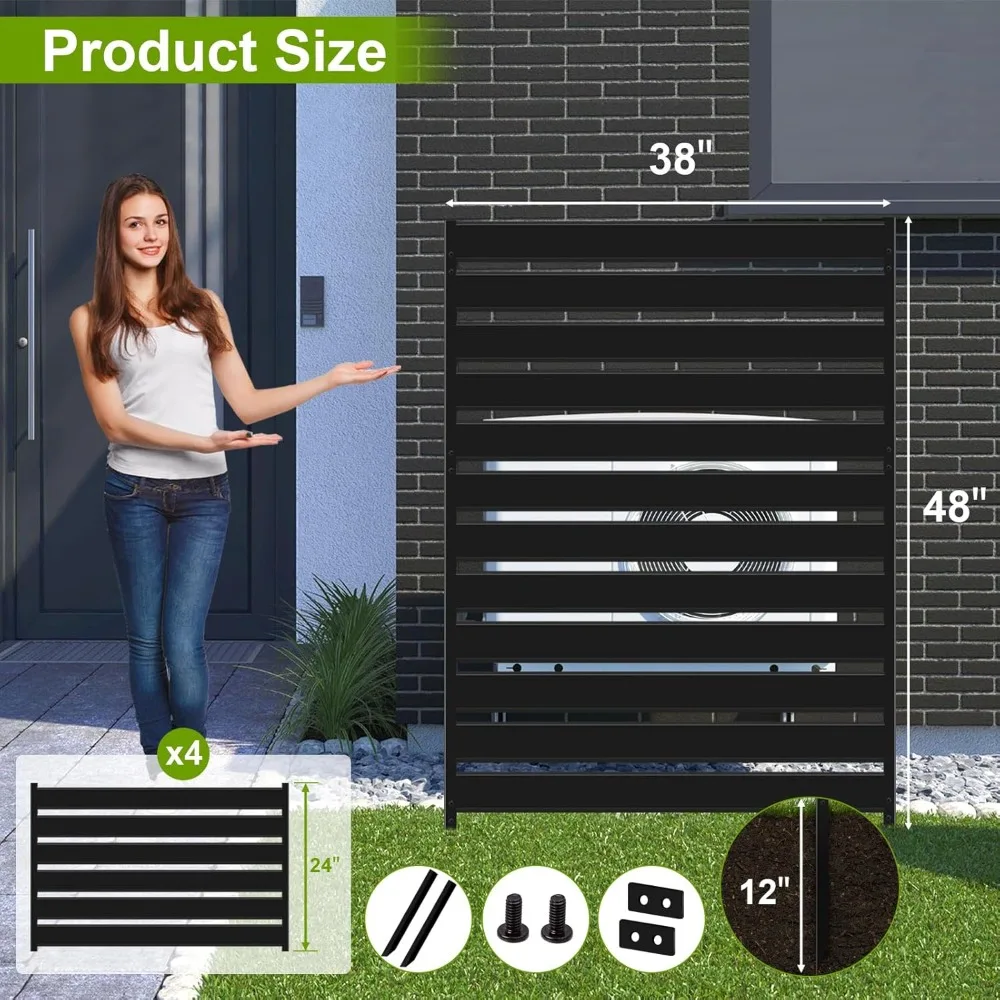 Schermo per recinzione del condizionatore d'aria W x H, recinzione per la privacy del bidone della spazzatura a 2 pannelli, pannelli per recinzione per la privacy per piscina all'aperto e altre unità