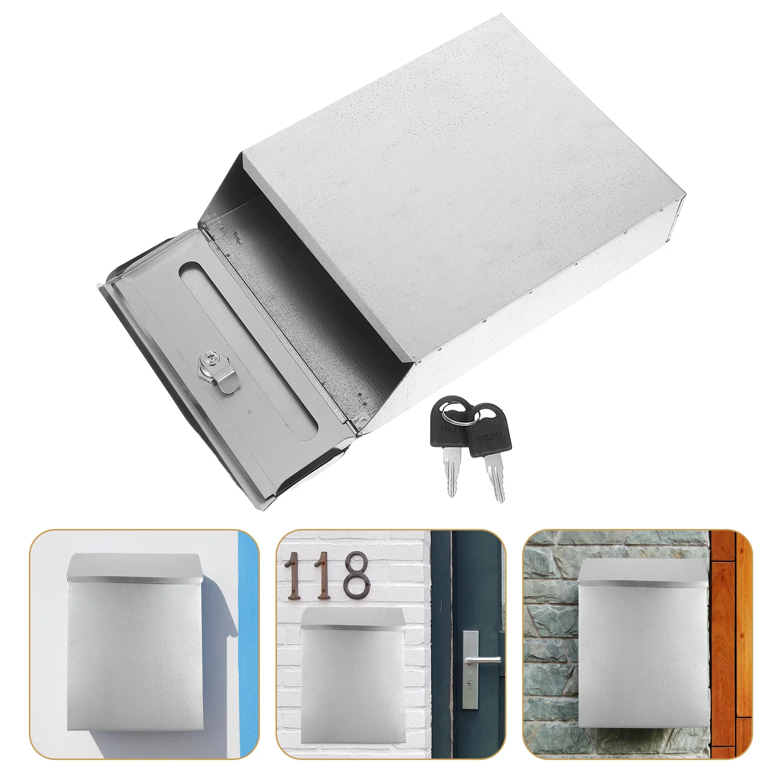 

Creative Iron Suggestion Box Vintage Style Wall Mount Secure Lock Confidential Feedback Collection Home Office Use