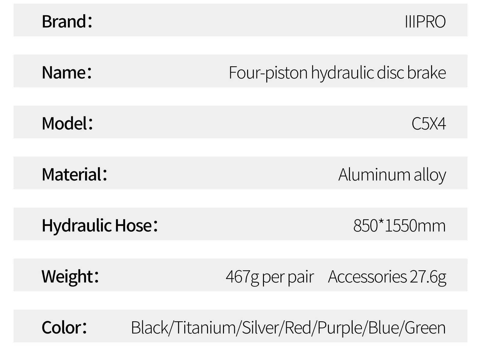 IIIPRO C5X4 Ultraleichte 4-Kolben Fahrrad-Hydraulikbremse 850/1550mm MTB-Bremse mit Kühlsystem, Öldruck AM DH Rennrad-Scheibenbremse – Detail 3