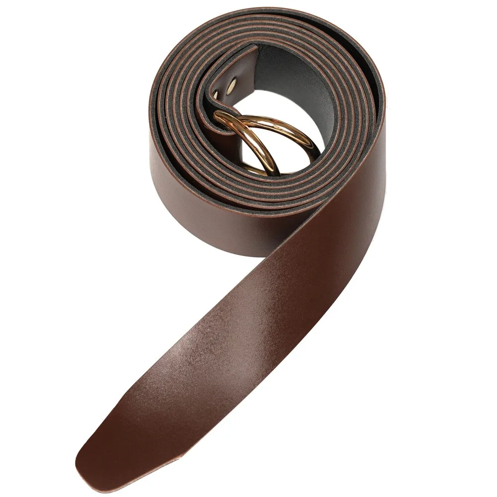 Medieval Celtic Double - Ring Belt - Retro Knight Leather Waistband, Cosplay Prop for Halloween & LARP Events