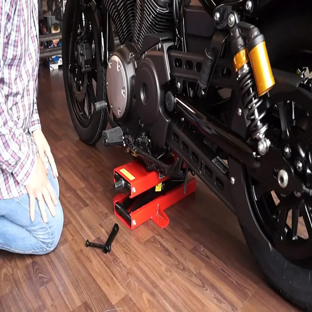 Update Motorcycle Lift 1100 Lb Scissor Jack Stand with Saddle ATV Lift Dirt Bike