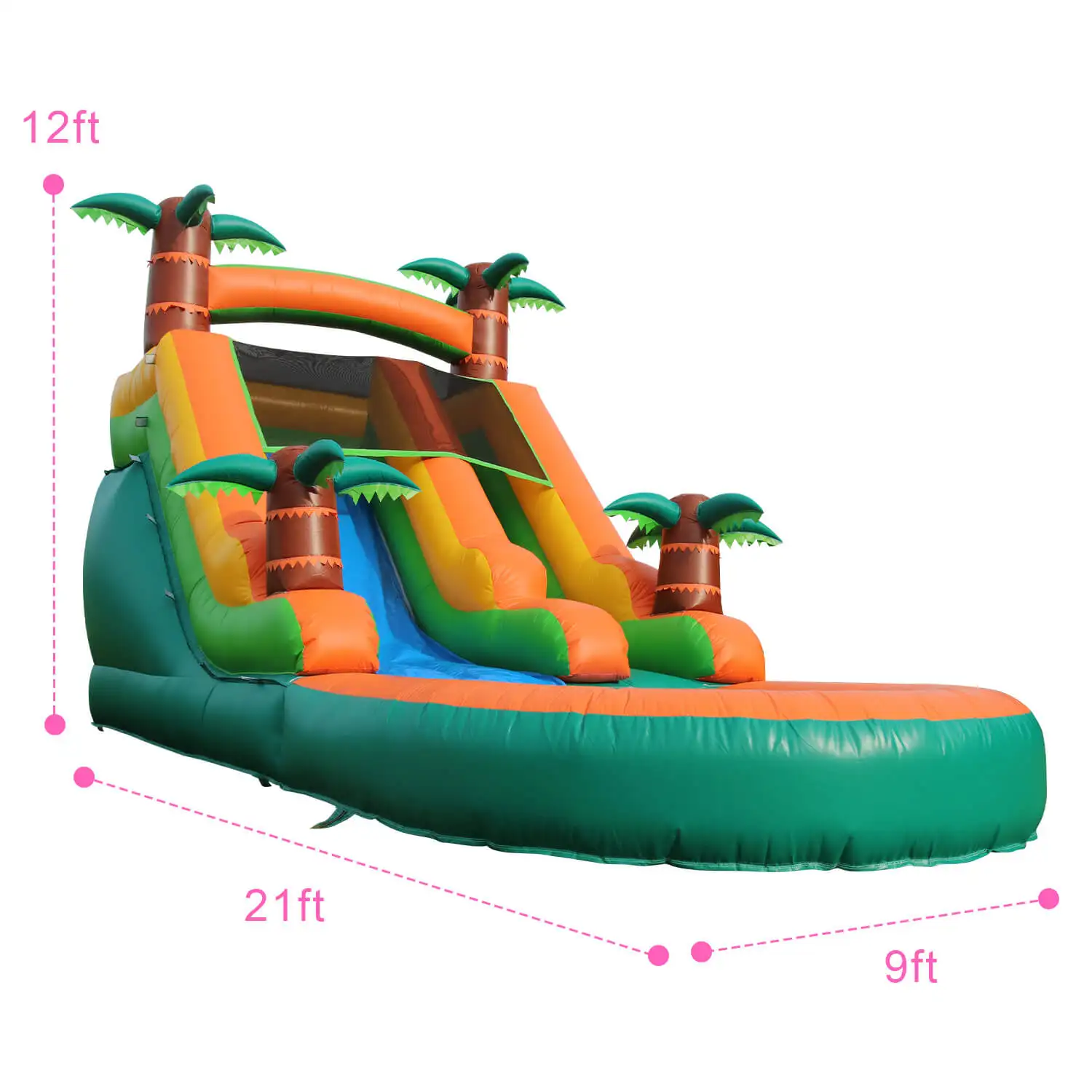Piscina gonfiabile Gonfiabile estiva all'aperto Rimbalzo d'aria Divertimento in acqua Attrezzatura da gioco Acqua gonfiabile Palla a bolle a doppio scivolo