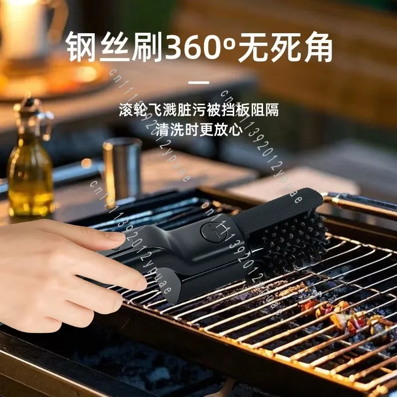 Electric Rotary BBQ Grill Cleaning Brush, Outdoor Camping Barbecue Rack Scrubber, Heavy Duty Electric Cleaning Tool