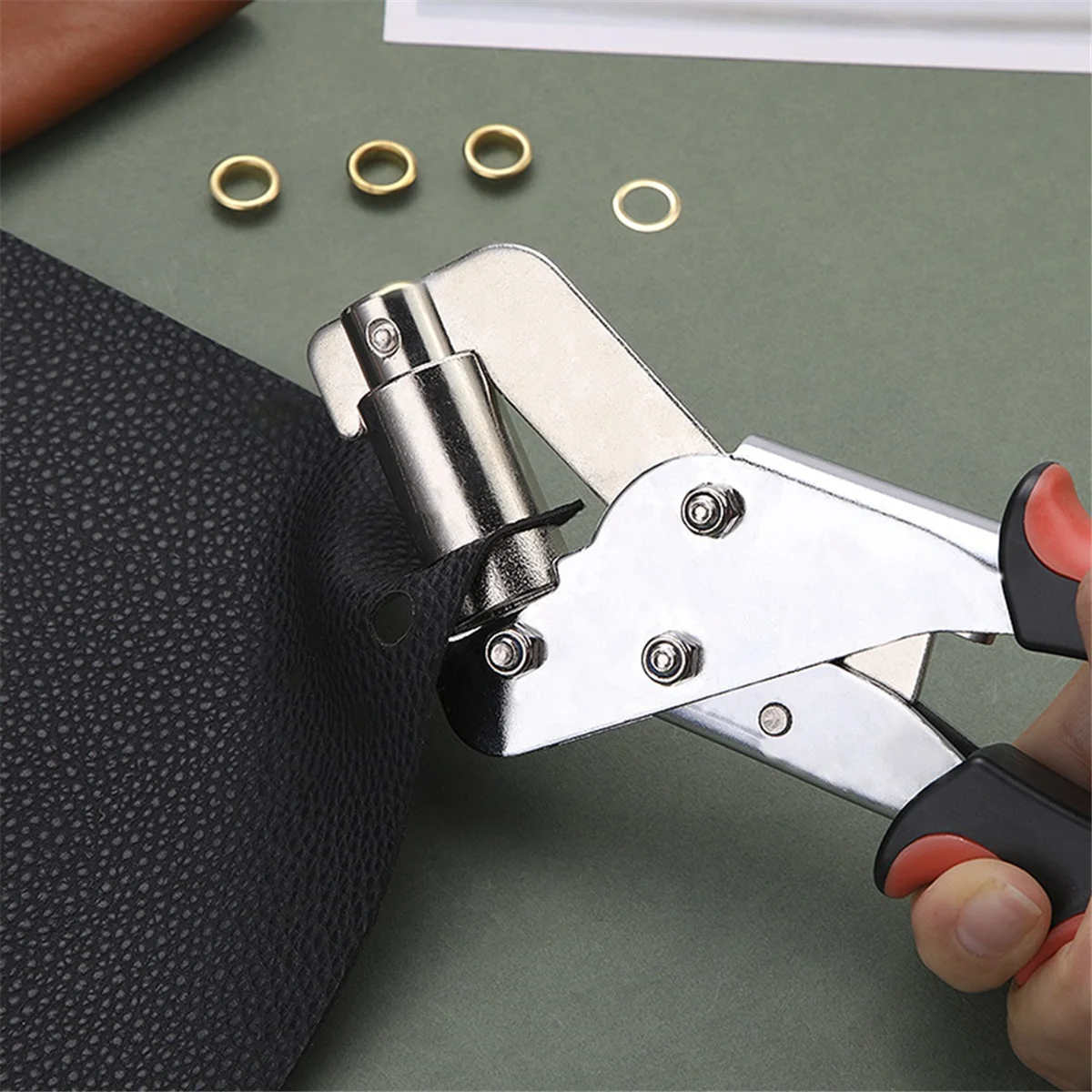 N18r portátil fácil instalação portátil alicate fivela ilhó couro rebite fivela ilhó ferramenta manual