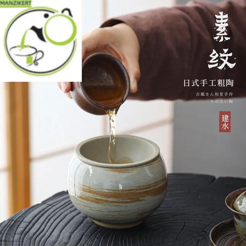 

Japanese Style Handmade Cover Tea Residue Barrel Tea Basin Cup Wash Writing-Brush Washer Ceramic Kung Fu Tea Ceremony Tea Wash