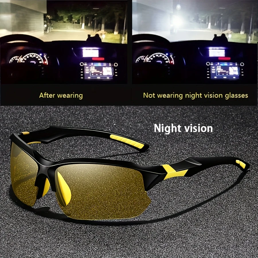 Gelbe Nachtsicht-Anti-Glare-Brille für Männer und Frauen, zum Fahren, Angeln, Strand, polarisierte Sonnenbrille, UV-Schutzbrille