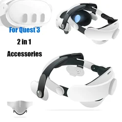 VR Accessories for Meta Quest 3  Head Strap Comfortable PU with Light-Blocking Nose Pad 2-in-1 Combo For Quest 3 accessories