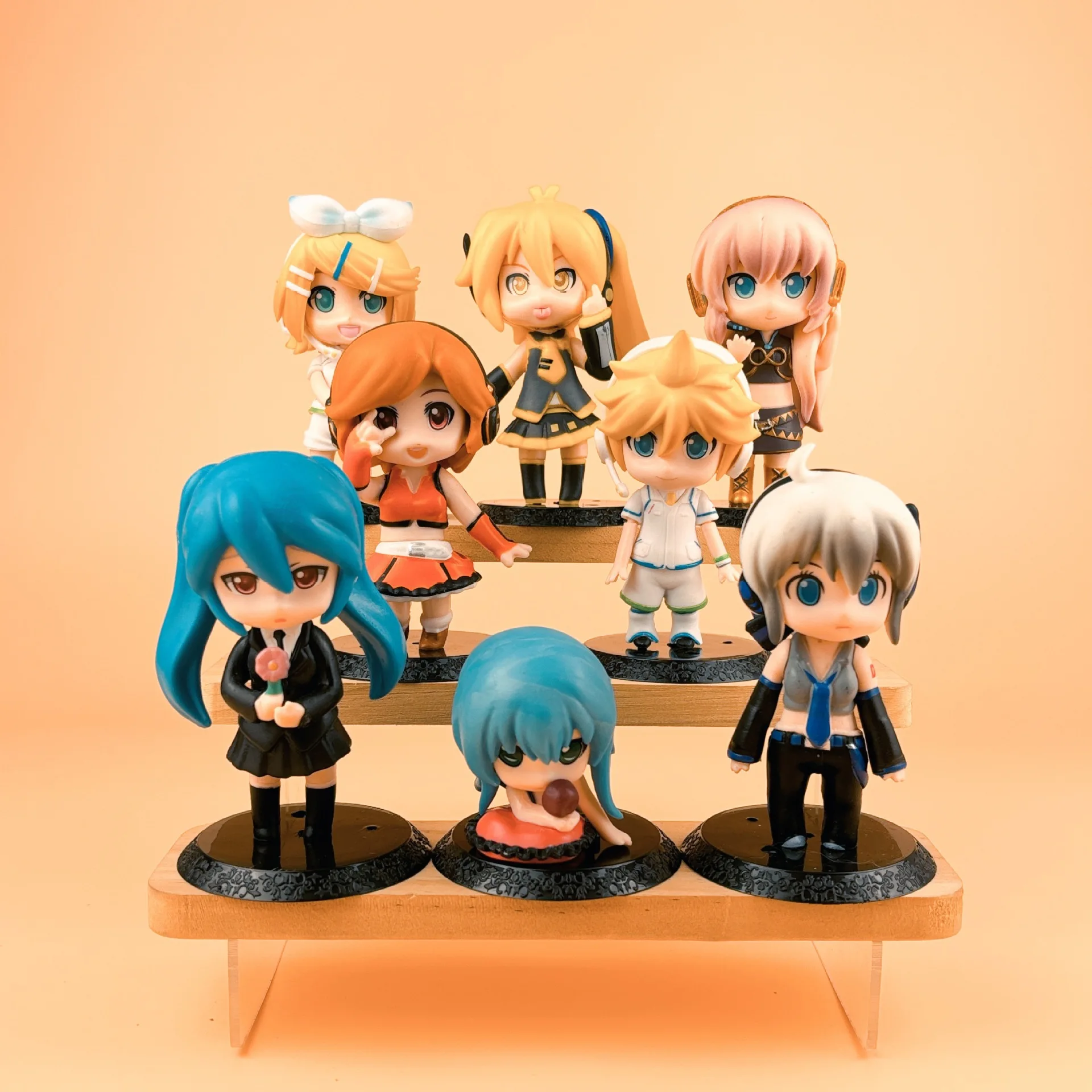 กล่อง 8 ชิ้นชุดใหม่อะนิเมะ Hatsune Miku kawaii รุ่น Q Action Figure PVC ของเล่นตุ๊กตา Decor รวบรวมของขวัญ