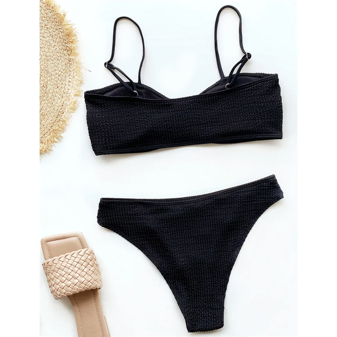 Neuer sexy, geraffter Bikini mit mittelhohem Bund und Polsterung, Damen-Badeanzug, zweiteiliger Bikini-Set, Badebekleidung, Badeanzug, Schwimmanzug V3163 – Detail 16
