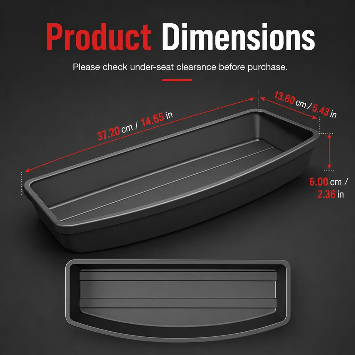 PINMOAP Car Under Seat Storage Box Universal Front Seat Organizer Tray Hidden Storage ABS Easy Install Auto Interior Accessory view 6