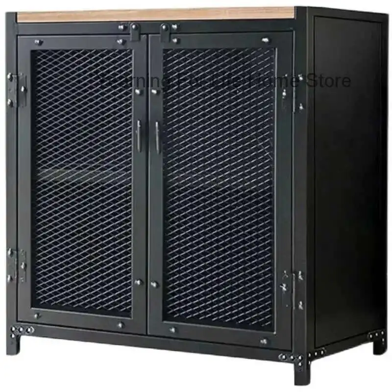 

Iron Kitchen Sideboards Retro Living Room Storage Cabinets Industrial Style Locker Wine Cabinet Living Room Decoration Furniture