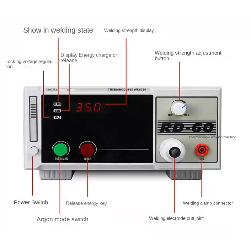 0.01-1Mm Rd-60A/60B Spot Welding Thermocouple Butt Welding Machine Precision Metal Emperature Measurement Wire Probe Knotted