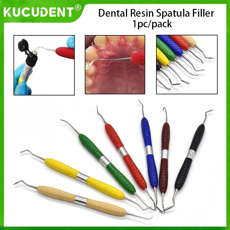 

Dental Resin Filler Double-Head Composite Resin Filling Spatula Plastic Dresser With Silicone Handle Aesthetic Restoration Tool