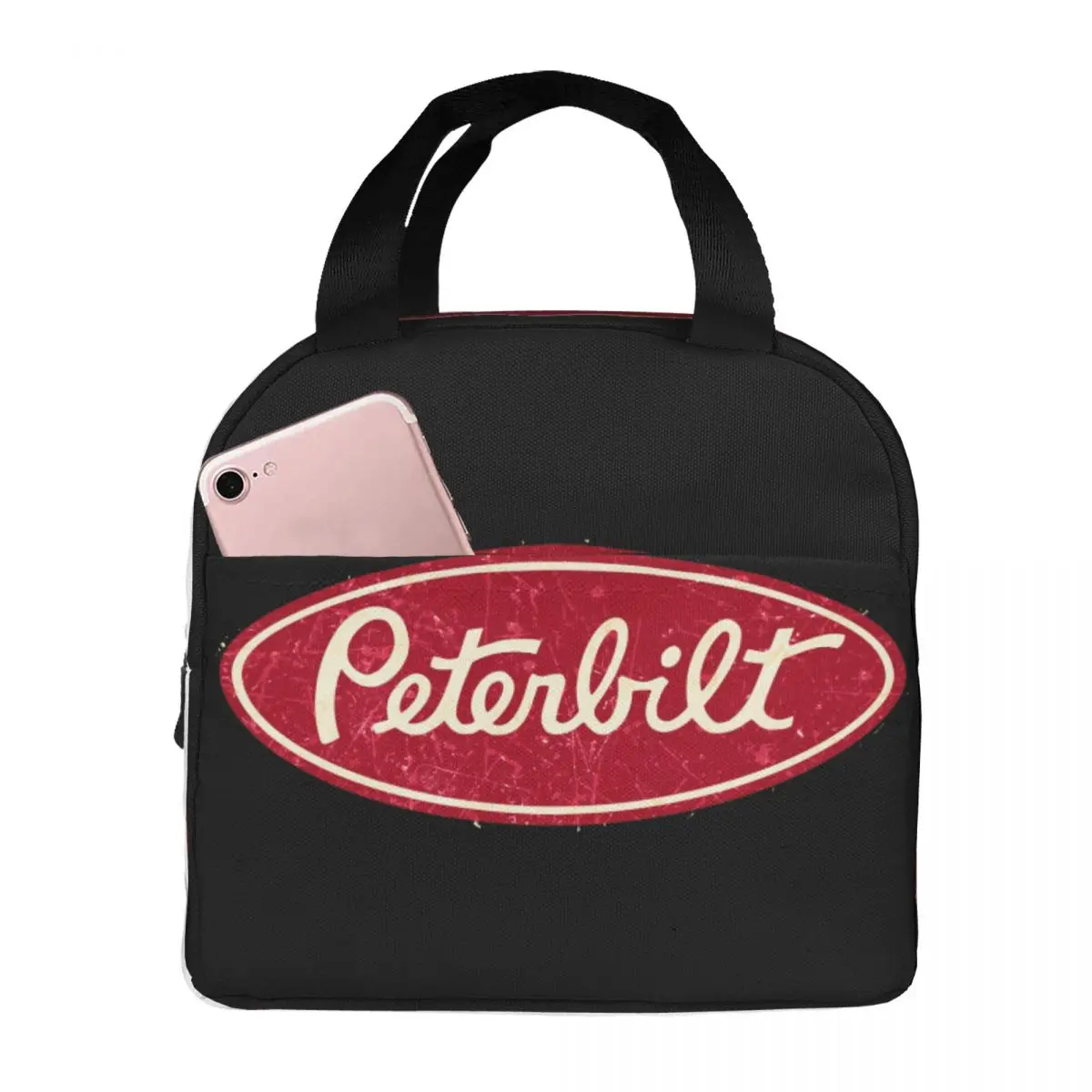 Peterbilt Truck Racing Vintage Lunch Bags Bento Box Portable Lunch Tote Resuable Picnic Bags Cooler Thermal Bag for Woman Kids