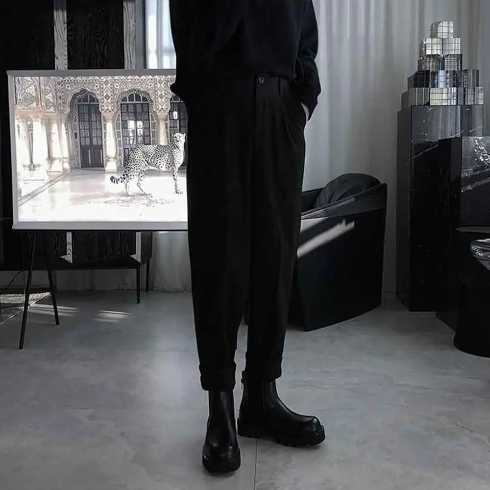 

XS-5XL 2025 Winter New Men's Solid Color Straight Leg Trousers American Retro Fashion Trend Casual Loose Simple Men's Bottoms