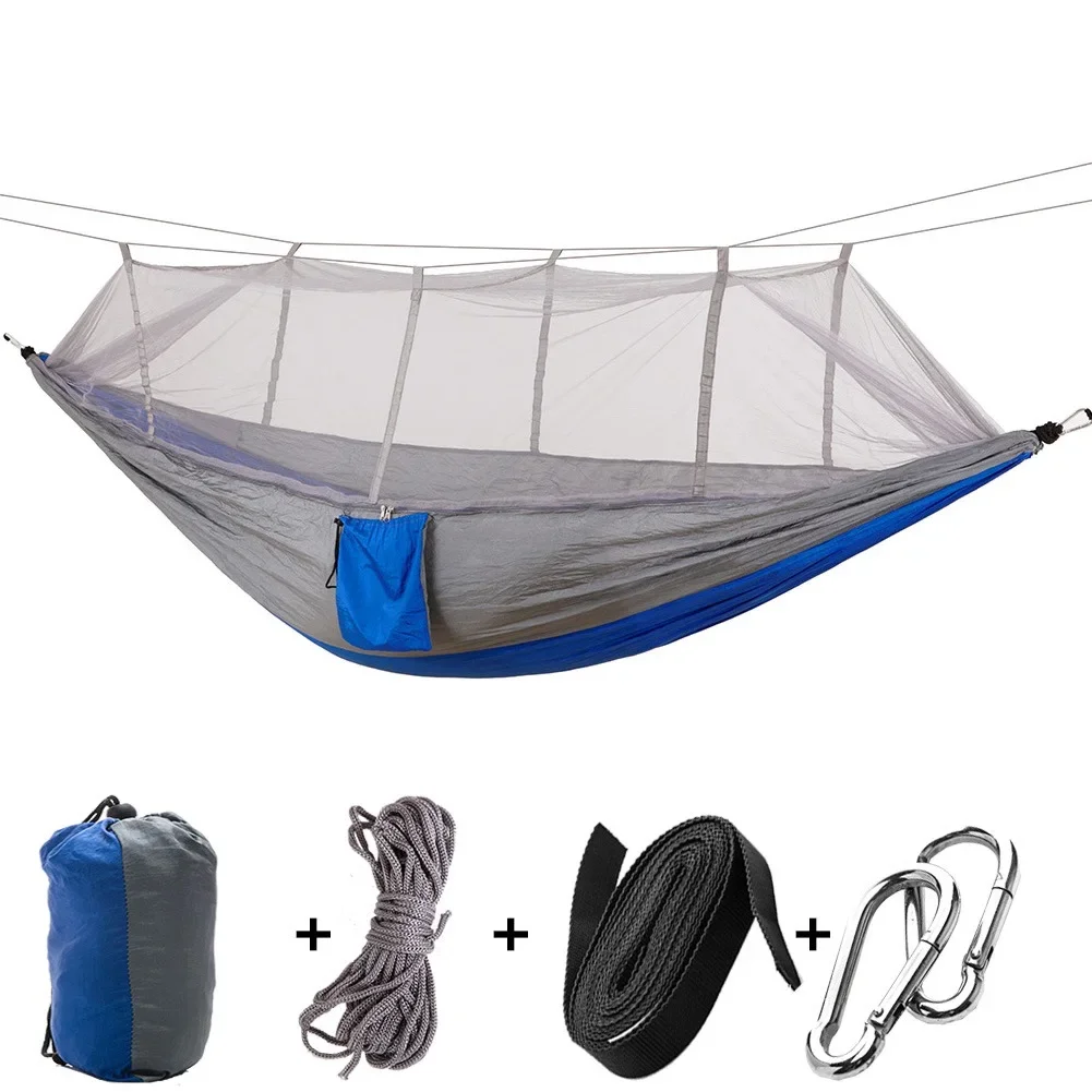 260*140cm 2 Persons Outdoor Tree Swing Parachute Mosquito Net Bed Ultralight Pink Nylon Folding Camping Hanging Tent Hammock