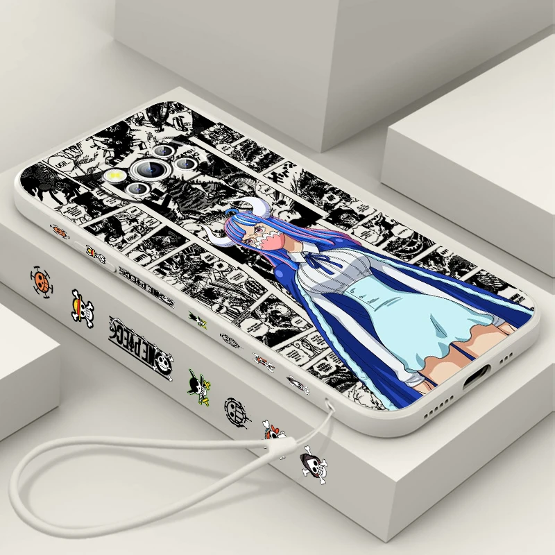 

Japanese One Piece Luffy Cute Liquid Left Rope For Xiaomi Mi Poco X6 X5 X4 X3 M6 M5 M5S M4 M3 F5 F4 F3 Pro 5G Soft Phone Case