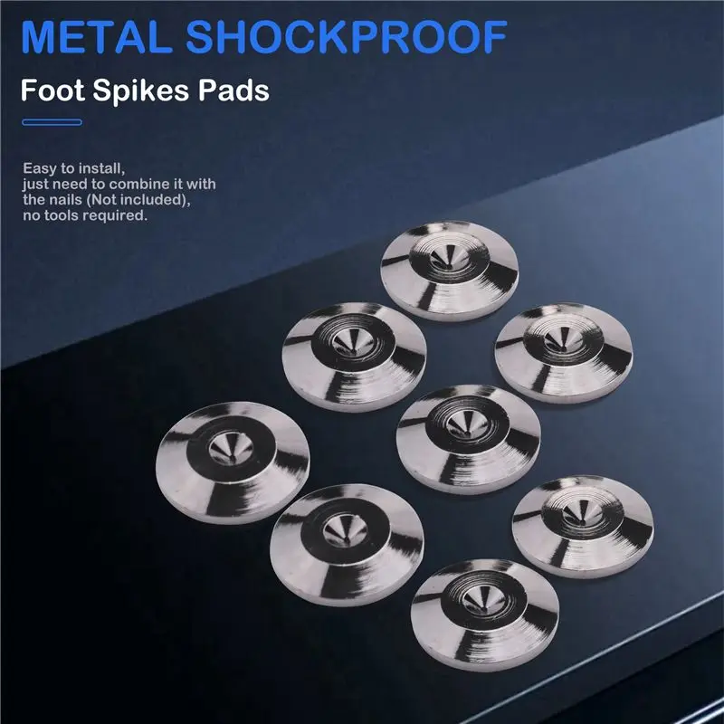 AT05-64PCS Metal Shockproof Foot Spikes Pads Stands Mats For Speakers CD Players Turntable Amplifier DAC Recorder Feet Pad
