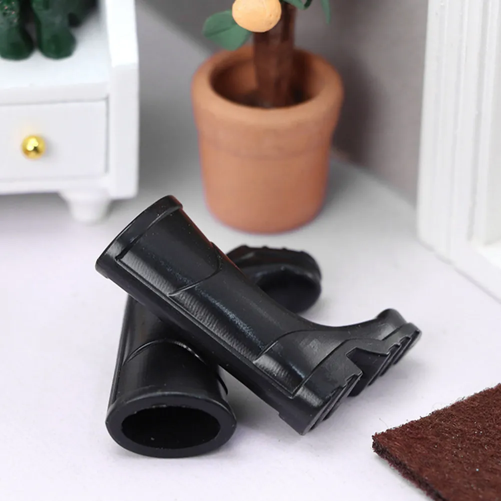 

6Pairs Tiny House Shoes Miniature Rain Boots Mini House Accessories Mini Shoes for Miniature Room Decor Rain Boot