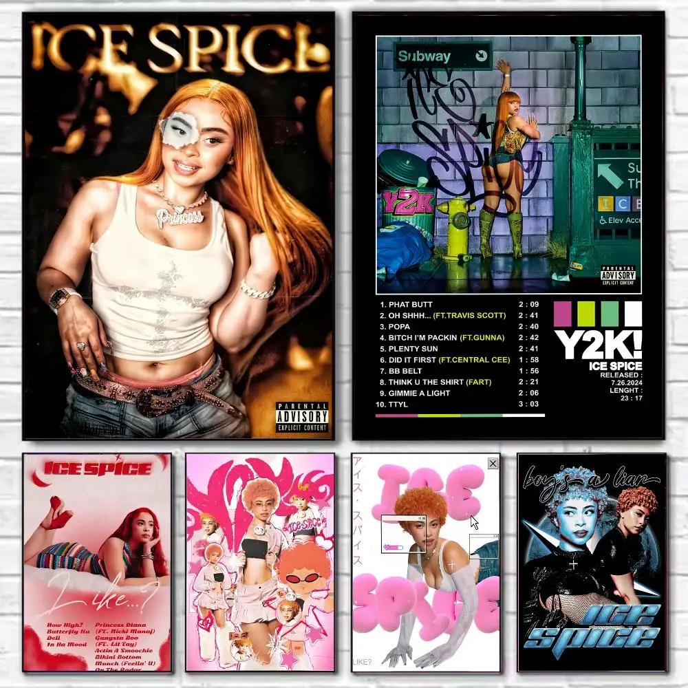 Rapper Ice Spice-s Poster Stylish Wall Art Print for Living Room Bedroom Study Office Café Home Decor Modern Gift