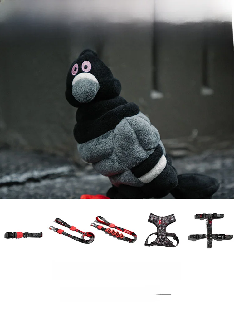 zeedogxstaple-カラーリーシュセット-犬用ウォーキングハーネス-カウコーギー-ペット用品-マッチングチェストバックハーネスとリーシュコンボ