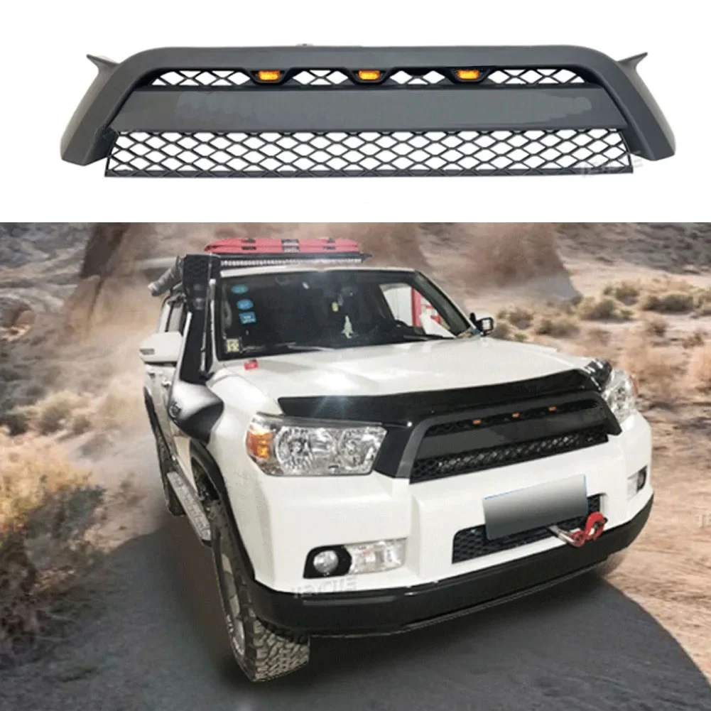 Car Grill For Toyota 4RUNNER 2012-2015 modified with light Grille Grill Mask Front bumper net Car Accessories