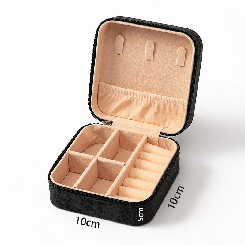 صندوق تخزين المجوهرات الصغير المحمول من سام باندا، منظم السفر، أقراط تخزين جلدية، قلادة وخاتم، عرض منظم المجوهرات