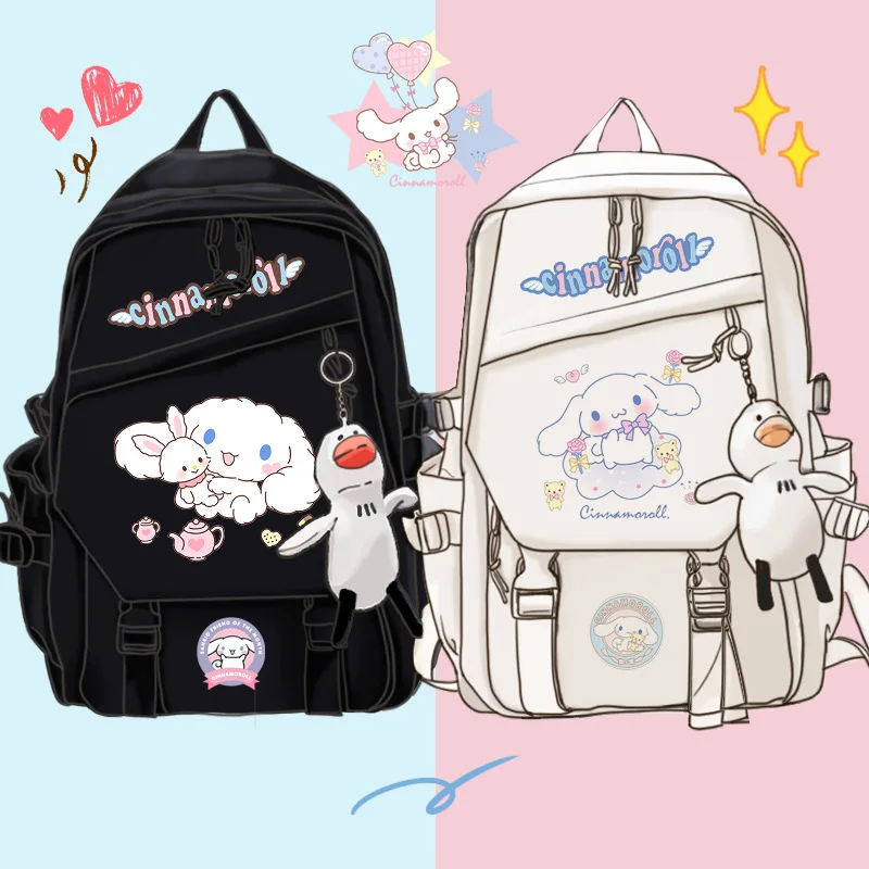 

Sanrio Cinnamoroll Cute Cartoon Backpack Student Cute Large-capacity School Bag Travel Bag To Send Pendant