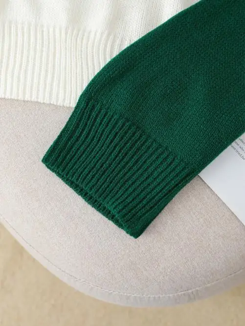 الخريف والشتاء أزياء اللون حجب الربط جولة الرقبة واحدة الصدر سترة طويلة الأكمام للنساء عارضة سترة #4