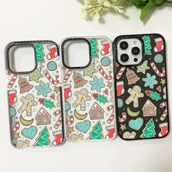 Hot Christmas Sticker Silicone Soft Case For Iphone 11 14 15 Pro Max Funda 12 13 Pro 7 8 Plus X XR XS Shockproof Bumper Cover