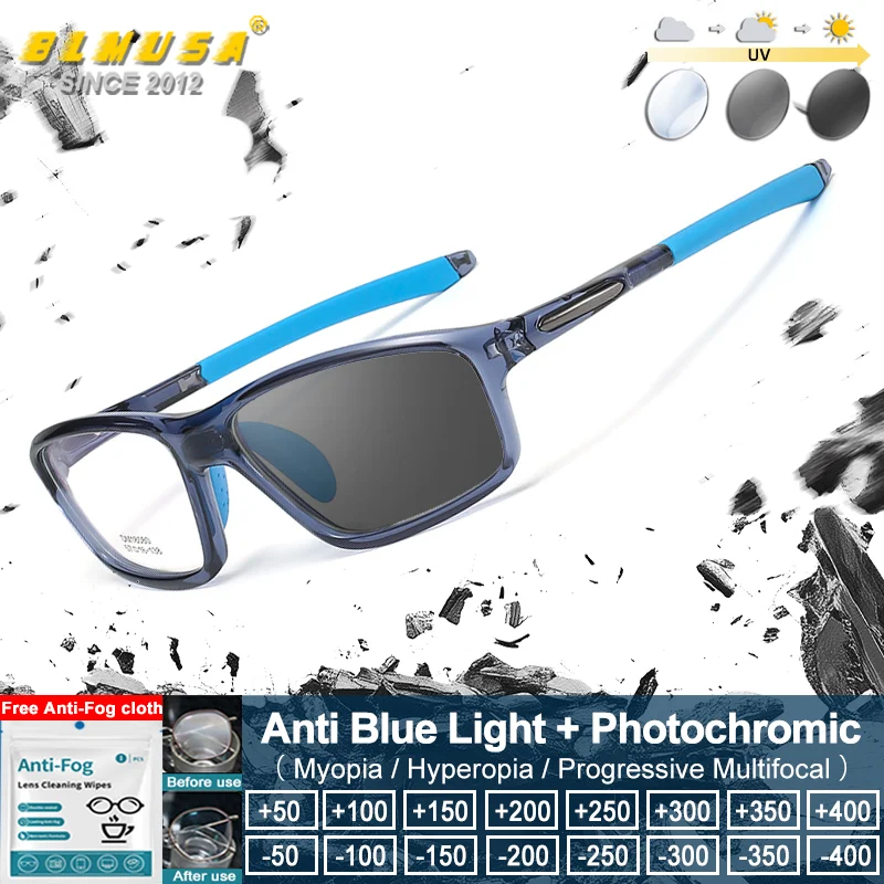 

Очки BLMUSA (XL) для велоспорта на открытом воздухе в стиле авиаторов, с защитой от синего света, с большой оправой, фотохромные, для чтения, с диоптриями