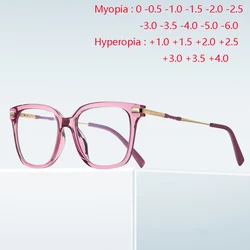Diopter 0 -0.5 -0.75 To -6.0 Pink Frame Student Prescription Glasses Women 1.56 Aspheric Hyperopia Eyeglasses +0.5 +0.75 To +4.0