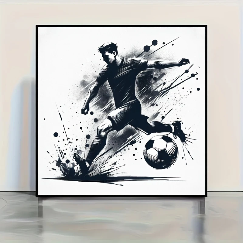 Diamond painting set, football moment pattern, round diamond full diamond art, multiple sizes to choose from, frameless