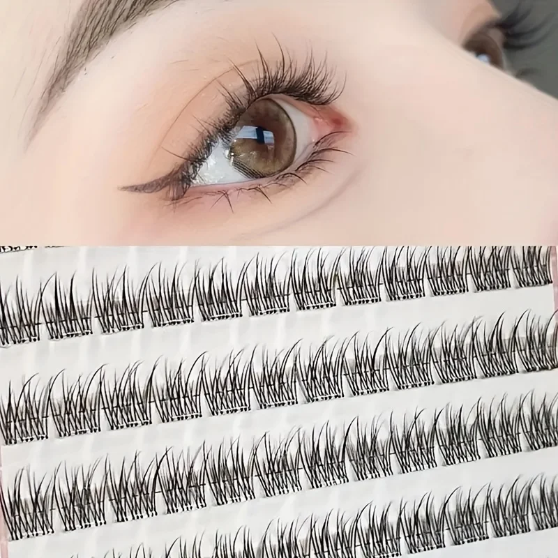 Estensioni ciglia autoadesive da 120 pezzi -0,07 mm di spessore, arricciatura a C, stile naturale, nessuna colla necessaria per ciglia fai da te, trucco adatto ai principianti