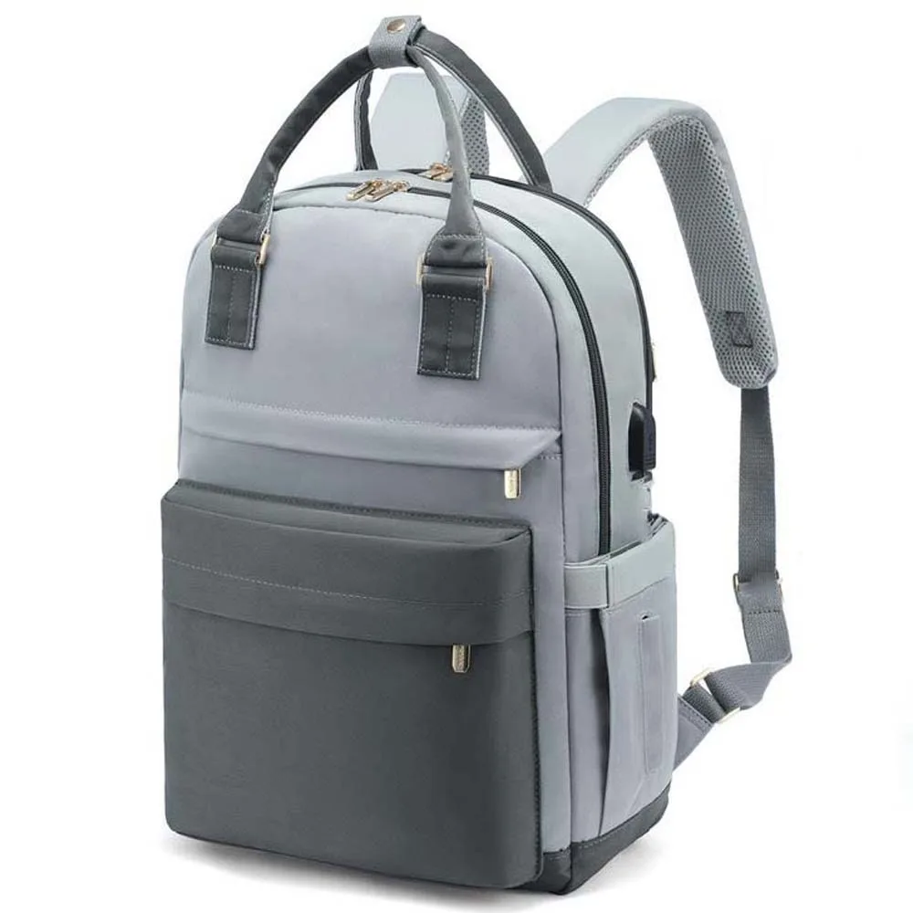 

Oxford Cloth Laptop Backpack Large Capacity with USB Port Travel Daypack Polyester Waterproof Mountaineering Bag Men