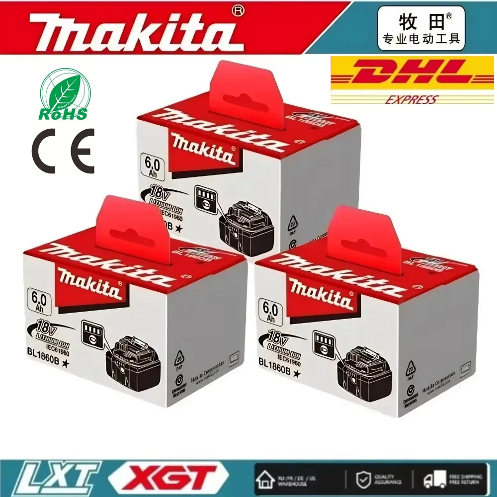 

100% original Makita 18V 6.0AH,5.0AH, rechargeable lithium battery, Makita BL1850 BL1860B power tool battery, Makita 18V charger
