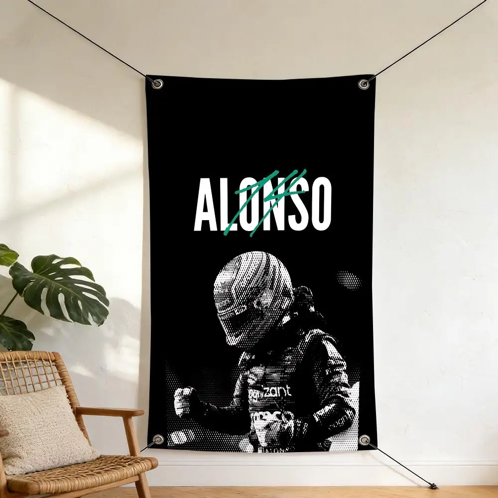 Racing Driver Fernando Alonso Flags Suitable For Birthday Parties Living Room Bedroom And Outdoor Camping